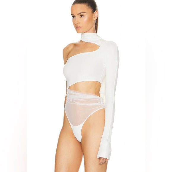 Mugler One Shoulder Cut Out Bodysuit - Picture 4 of 9